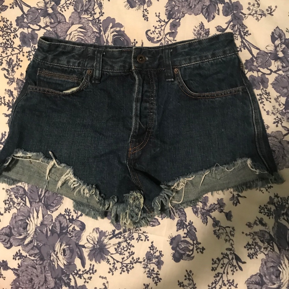 Free People Denim High Wasted Shorts